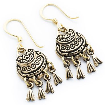 alt-Ohrhänger, Ohrringe Viking Bronze Schmuck Wikinger Klapper-Ohrschmuck