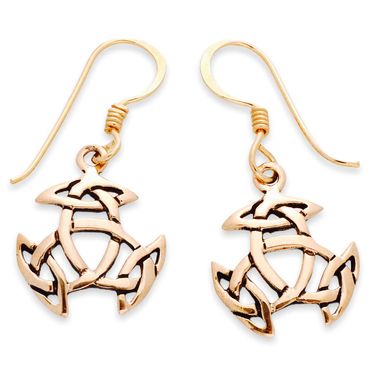 alt-Ohrhänger, Ohrringe Offene Dreifalt Bronze Keltischer Ohrschmuck