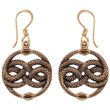 alt-Bronze Ohrhänger, Ohrringe Zwei Schlangen Knoten Aurin Auryn