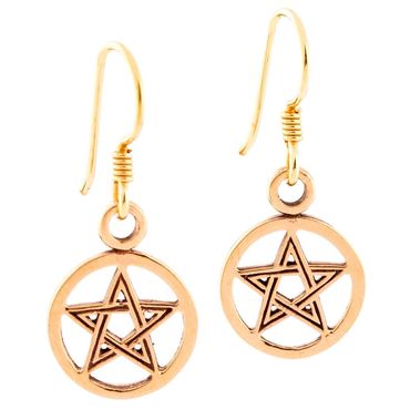 alt-Ohrhänger, Ohrringe Pentagramm Bronze Ohrschmuck