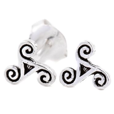 alt-Ohrstecker Triskele sehr klein 925er Silber Schmuck