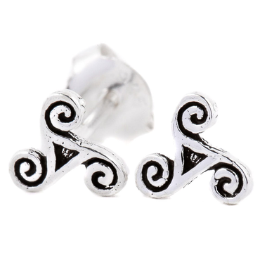 Ohrstecker Triskele sehr klein 925er Silber Schmuck