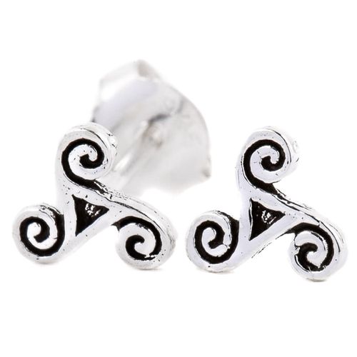 Ohrstecker Triskele sehr klein 925er Silber Schmuck
