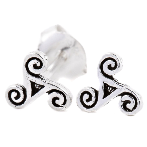 Ohrstecker Triskele sehr klein 925er Silber Schmuck