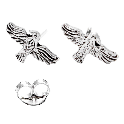 Ohrstecker Hugin und Munin 925er Silber Schmuck Vogel Raben
