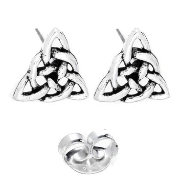 alt-Keltische Knoten Ohrstecker 925er Silber Schmuck