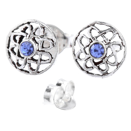 Ohrstecker Celtic Blue Crystal Schmuck 925er Silber