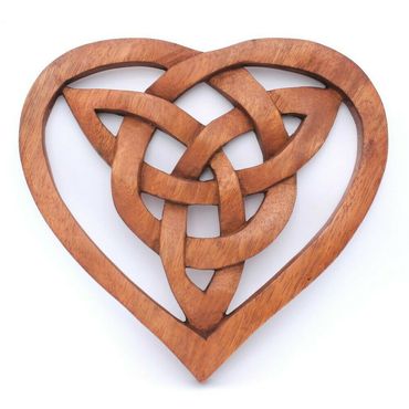 alt-Wandschmuck Wandbild Herz Keltisches Liebessymbol Handarbeit Wandornament Holz