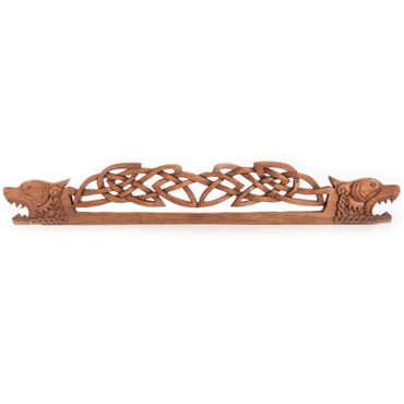 Deko Wandbild Handgearbeitet aus Holz CELTIC Wandschmuck Kelten 2 Hunde Holz