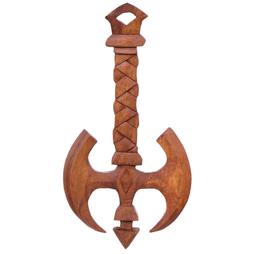 Wandbild Wikinger Doppel Axt Axe Handarbeit Holz geschnitztes Ornament Holzbild Wandbild Wikinger Doppel Axt Axe Handarbeit Holz geschnitztes Ornament Holzbild