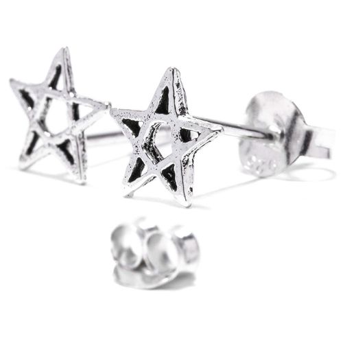 Ohrstecker Pentagramm klein 925er Silber Schmuck