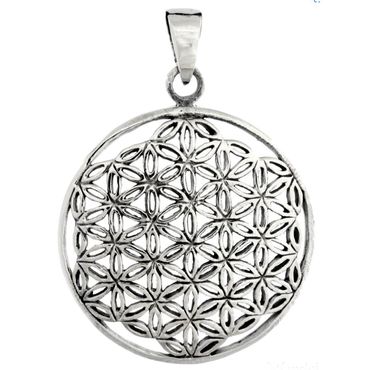 alt-Blume des Lebens  Anhänger 925 Silber Flower of Life mittel