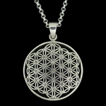 Blume des Lebens Anhänger 925 Silber mit ohne Erbskette oder Lederband