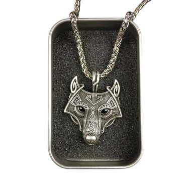 alt-Wolf Box Kette Wikinger Kelten Schmuck Anhänger Zinn Hund