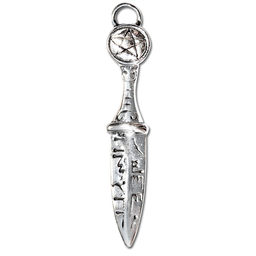 Athame Schmuck Anhänger versilbert mit Kette Satinbeutel 6x40 mm Athame Schmuck Anhänger versilbert mit Kette Satinbeutel 6x40 mm