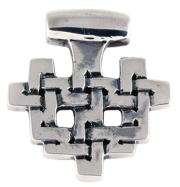 Wikinger Anhänger Haithabu 925er Silber Knotenmuster Kreuz 2,8cm