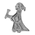 Schwedische Walküren-Anhänger in 925er Silber Figur Krieger 3,6 cm