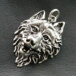 Großer Wolf Schmuck Anhänger Silber Wolfskopf Kettenanhänger Krafttier 4,3 cm
