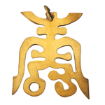 Chinesisches Langlebigkeitssymbol Amulett Messing Kupfer Talisman 24x30 mm