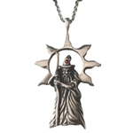 Zauberer Magier Hexer Sonne groß Schmuck Anhänger Hartzinn 63 mm