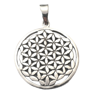 Blume des Lebens  Anhänger 27mm Durchmesser 925 Silber Flower of Life