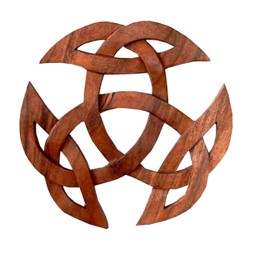 Wandschmuck Offene Dreifalt geschnitztes Ornament Holzbild keltischer