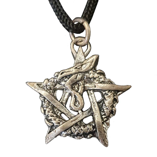 Ouroborous Schmuck Anhänger 925er Silber 23x24mm + Halsband Ouroborous Schmuck Anhänger 925er Silber 23x24mm + Halsband