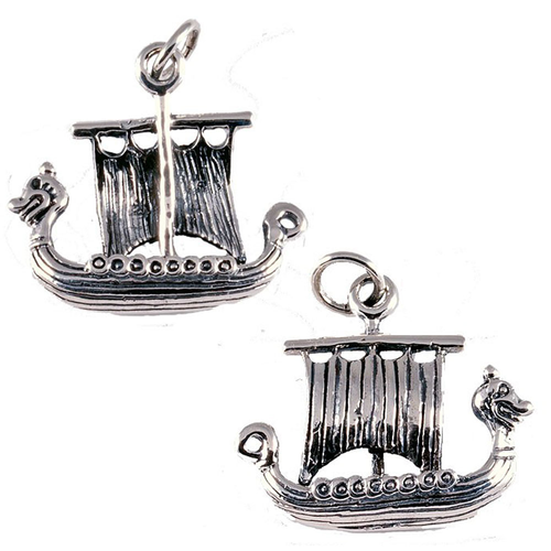 Wikingeramulett Schiff Schmuck Anhänger 925er Silber - Wikinger - 25x25mm