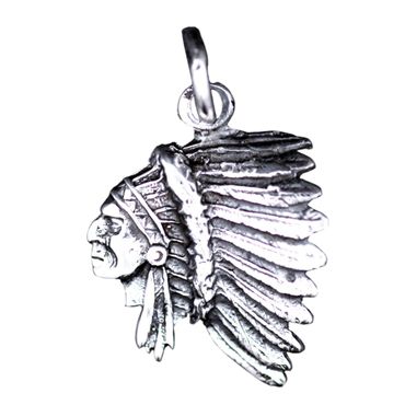alt-Häuptlingkopf klein Schmuck Anhänger 925er Silber 18x20mm