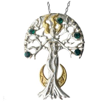 alt-Celina Sylvana Anhänger + Kette 925er Silber - Fantasie - 24x33mm