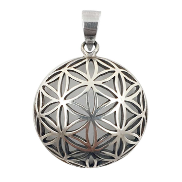 Blume des Lebens  Anhänger 925 Silber Flower of Life mittel