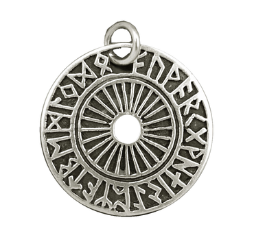 alt-Futhark etNox-Anhänger Runen 925 Silber und Stoffband Schrift Zeichen