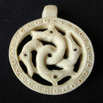Schlangenamulett Anhänger Schmuck - Schlangen Elchhorn