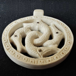 Schlangenamulett Anhänger Schmuck - Schlangen Elchhorn