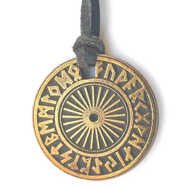 alt-Futhark Anhänger Schmuck Kreis der Runen Runenrad