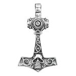 Thors Hammer mit Totenkopf Anhänger Schmuck - Thorhammer - 35x21mm