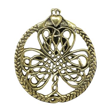 alt-Irisches Kleeblat keltischer Knoten Claddagh Bronze Anhänger Schmuck