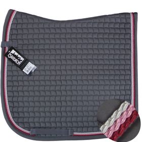 Neu ESKADRON Cotton Schabracke grau, 3fach Kordel raspberry,rosa,silberfarben