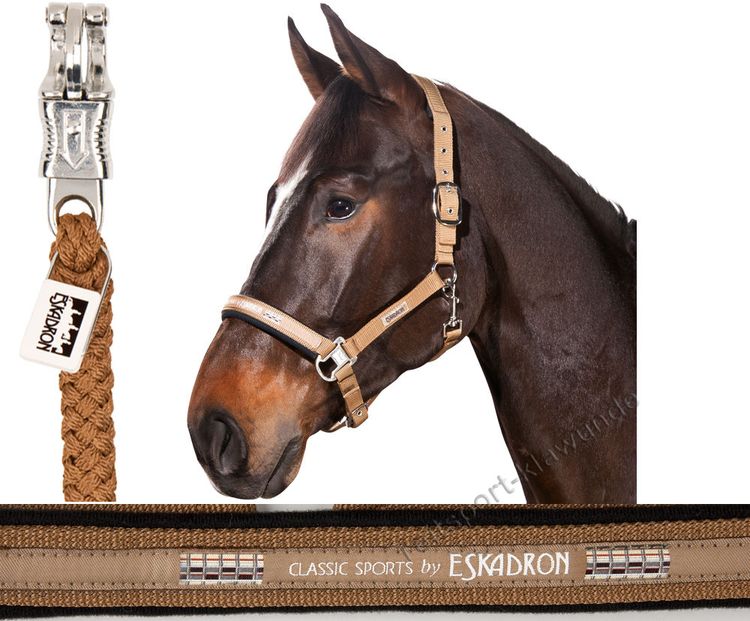 ESKADRON SET Halfter Dornschnalle & Strick in cognac