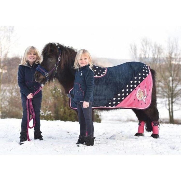 Busse Abschwitzdecke Kids Collection V Navy Flecki Pony und Großpferd 