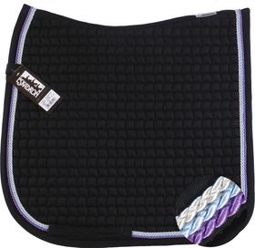 ESKADRON Cotton Schabracke black, 3fach Kordel lavender,hellblau,silberfarben