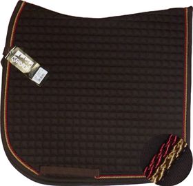 ESKADRON Cotton Schabracke choco, 2fach Kordel goldfarben/bordeaux