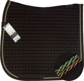ESKADRON Cotton Schabracke choco, 2fach Kordel goldfarben/lind green