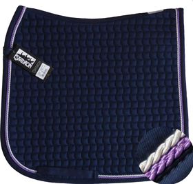 ESKADRON Cotton Schabracke navy, 2fach Kordel lavender/silberfarben