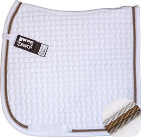 Neu ESKADRON Cotton Schabracke weiß, 3fach Kordel silber,cognac,schlamm