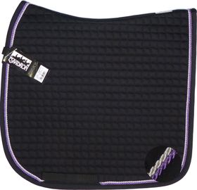 ESKADRON Cotton Schabracke black , 2fach Kordel lavender/silberfarben