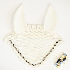 Eskadron Fliegenohren white mit Multikordel hellblau/navy/creme