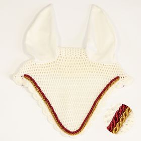 Eskadron Fliegenohren white mit 2fach Kordel goldfarben, darkred