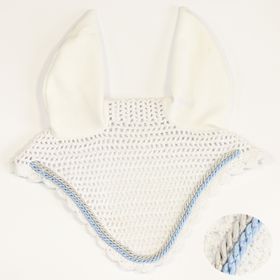 Eskadron Fliegenohren white mit 2fach Kordel lightblue, silberfarben