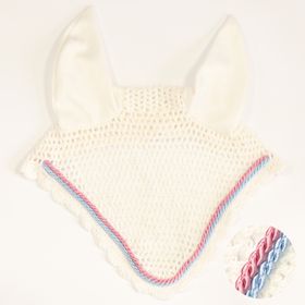 Eskadron Fliegenohren white mit 2fach Kordel lightblue, rose